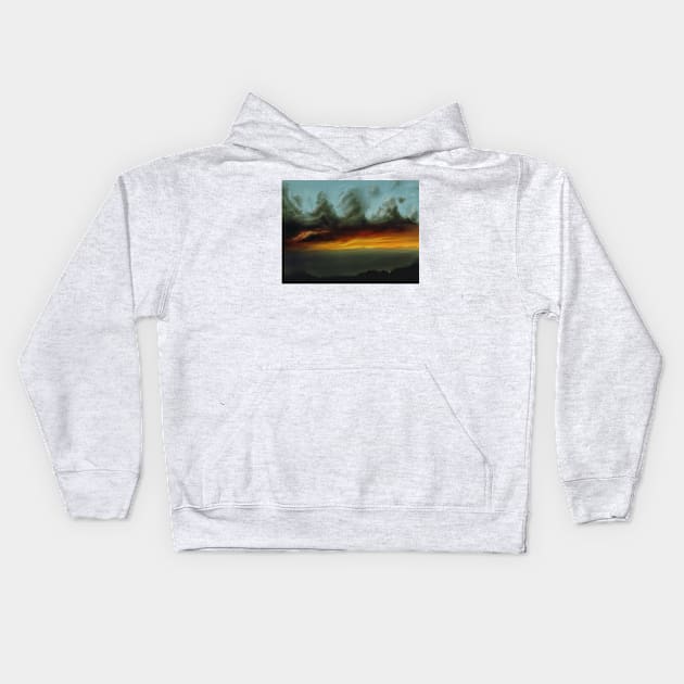 painting landscape Kids Hoodie by CERO9